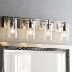 NEW Allen + Roth Yuma 4 Light Transitional Vanity Light New, Open Box