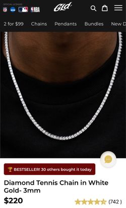 GLD White Gold Tennis Chain