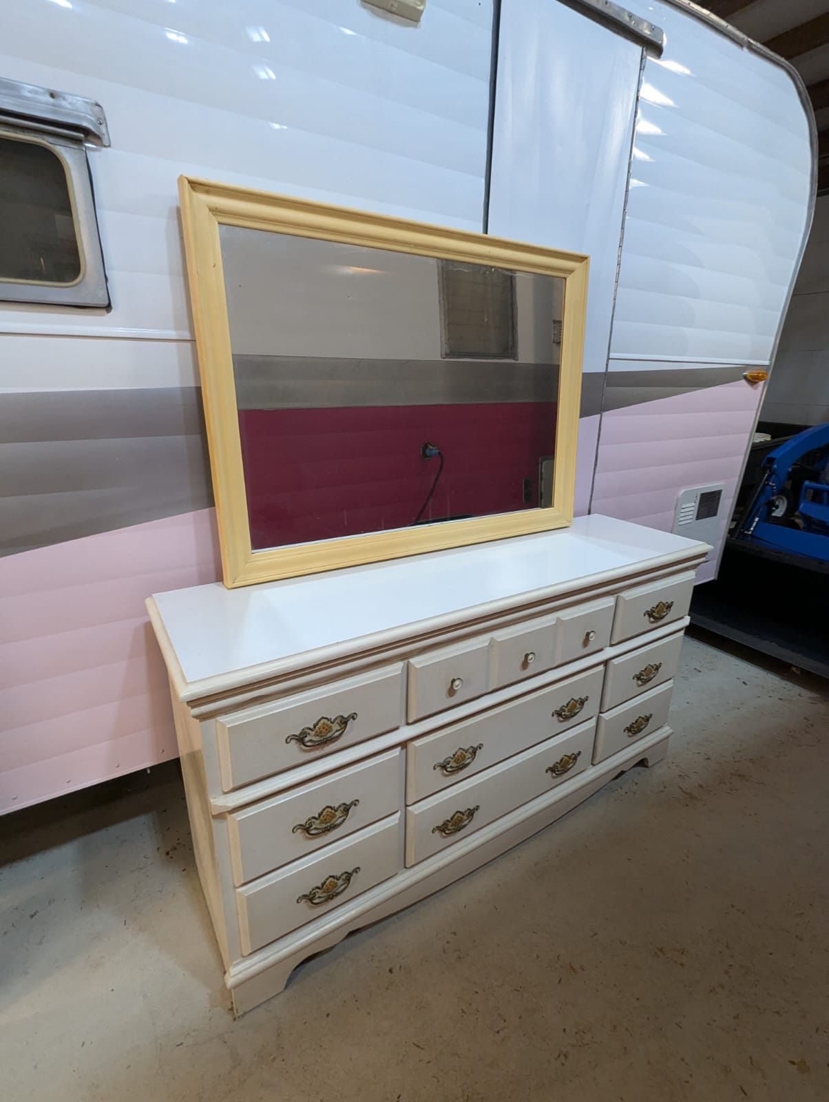 Vintage Homestead by Sears White Dresser with Mirror