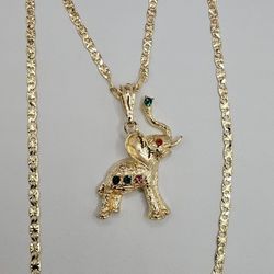 Elephant Chain Colors Gold-plated 