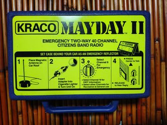 Brand new Kraco Mayday II Emergency CB Radio 40Ch w/Case & Strap Powers On Vintage