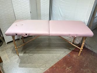 SALONITURE Pink Folding Adjustable Height Massage Table