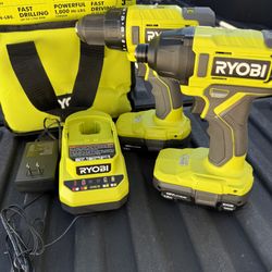RYOBI ONE+ 18V Cordless 2-Tool Combo Kit with Drill/Driver, Impact Driver, (2) 1.5 Ah Batteries, and Charger 
