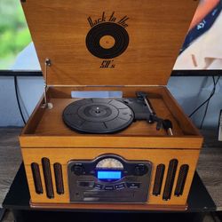 Vintage Style “Back to the 50’s” 6-in-1 Stereo Music & Vinyl Record Player