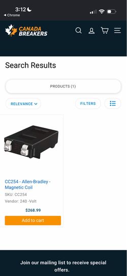 Cc254 Allen Bradley magnetic coil