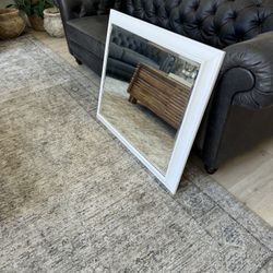 White beveled mirror 35”x29” / home decor mirror for bedroom bathroom hallway living room dining 