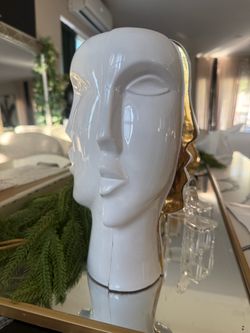 Abstract Ceramic Face Head Sculpture