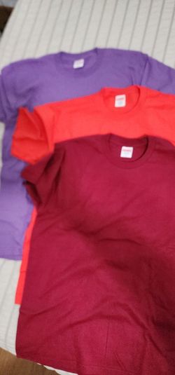 Supreme T-Shirt BUNDLE SZ MEDIUM BURGUNDY,PURPLE  ORANGE Solid Blank Made In USA