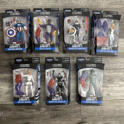 Marvel Legends Red Skull Wave Complete Captain America, Mockingbird, Sharon Carter, Demolition Man, Taskmaster, Cottonmouth, Whirl Wind Figures