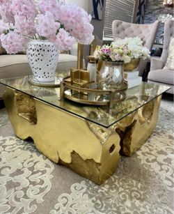 Z Gallerie Gold Sequoia Coffee Table