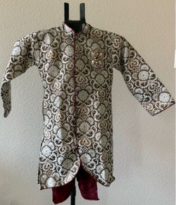 Brocade designer Indo Western silk Sherwani with Trendy looking Pajama for Boys/Kids