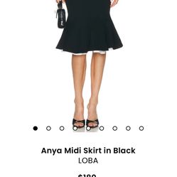 Anya Midi Skirt in Black LOBA