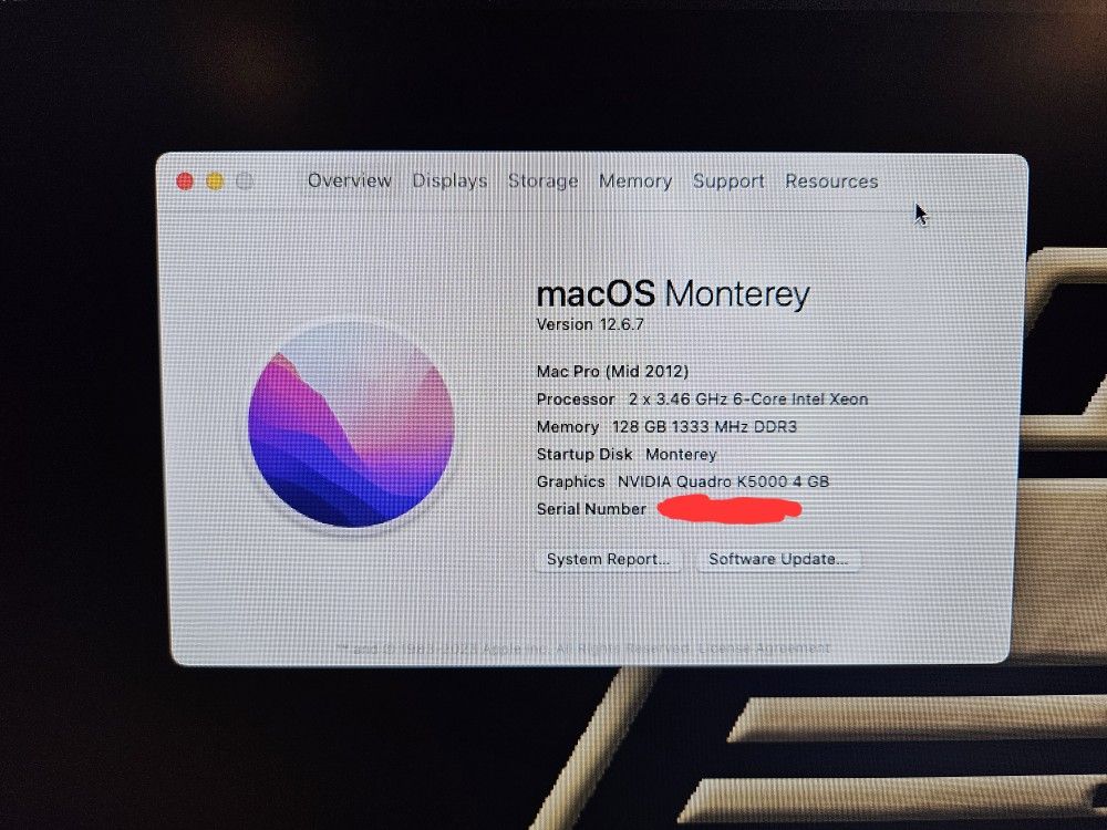 Apple 2012 MAC Pro 5,1, 12 Core 3.46Ghz, 128gb ram, 11TB, Plus Extras