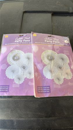 Silver foil Party Fans