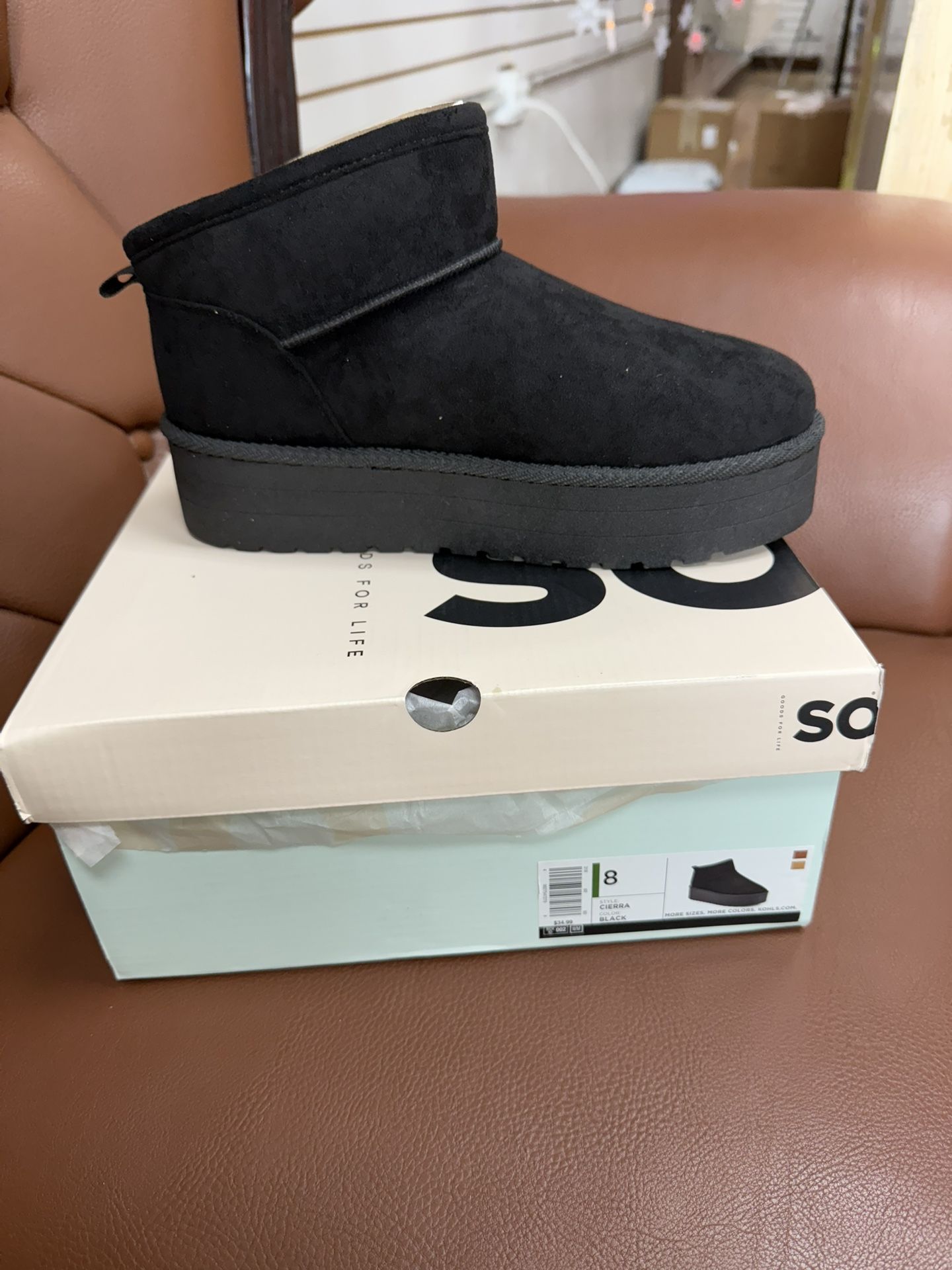 Soda Black Ankle Boots Size 8