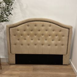 Queen Tuft Beige Headboard