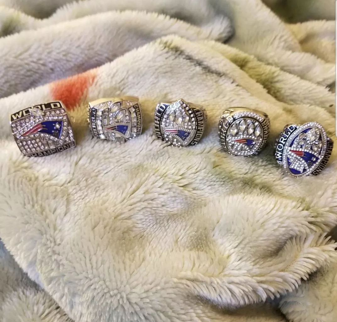 Tom Brady - New England Patriots 5 Time Super Bowl Champions - 5 Championship Rings Set ** BOX NOT INCLUDED - SIZE 10