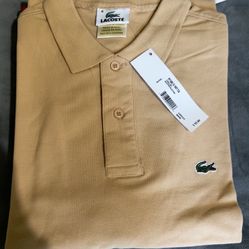 Lacoste Polo Men’s Size L In Beige 