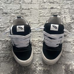 Black and white Vans Kids Knu Skool Shoes