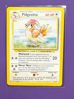 Pidgeotto 22/102 Rare Base Set Pokemon Card 4th Print 1(contact info removed) NM