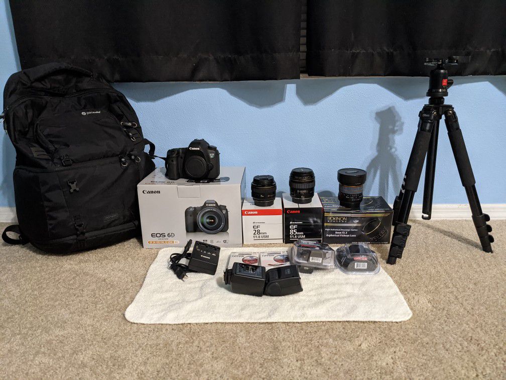 Canon 6D Camera, Lenses, and Accessories