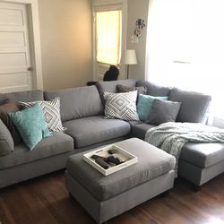 L Shape Sectional Sofa And Ottoman 