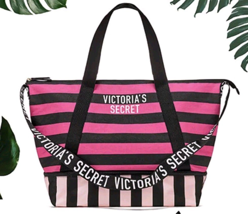 Victoria's Secret Logo Stripe Weekender Large Tote Beach Bag Pink and  White. for Sale in Phoenix, AZ - OfferUp