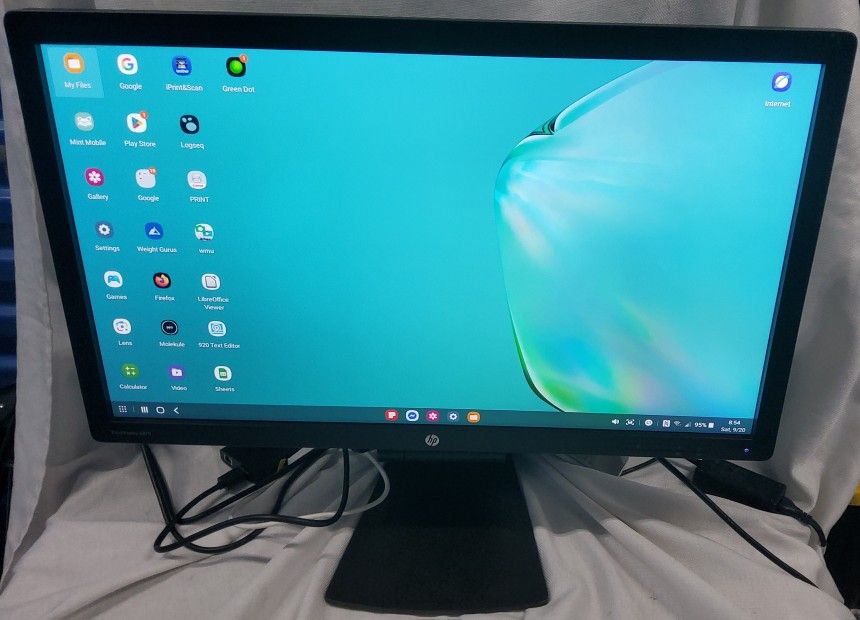 HP 27" EliteDisplay 1080P Monitor Model: E271i DVI-D, VGA, DisplayPort, & HDMI with included converter cable.