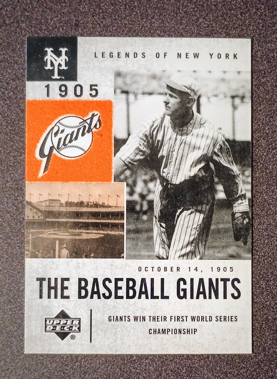2001 Upper Deck CHRISTY MATHEWSON 1905 Legends Of New York Giants #44 Baseball Card Vintage Collectible MLB Sports