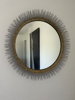 Beautiful Mirror With Gold And Silver Accents