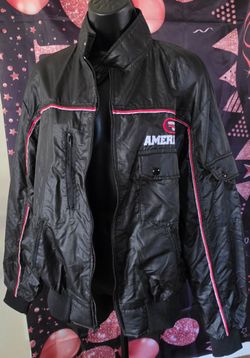 Black Nylon  Jacket with Embroidered Logo