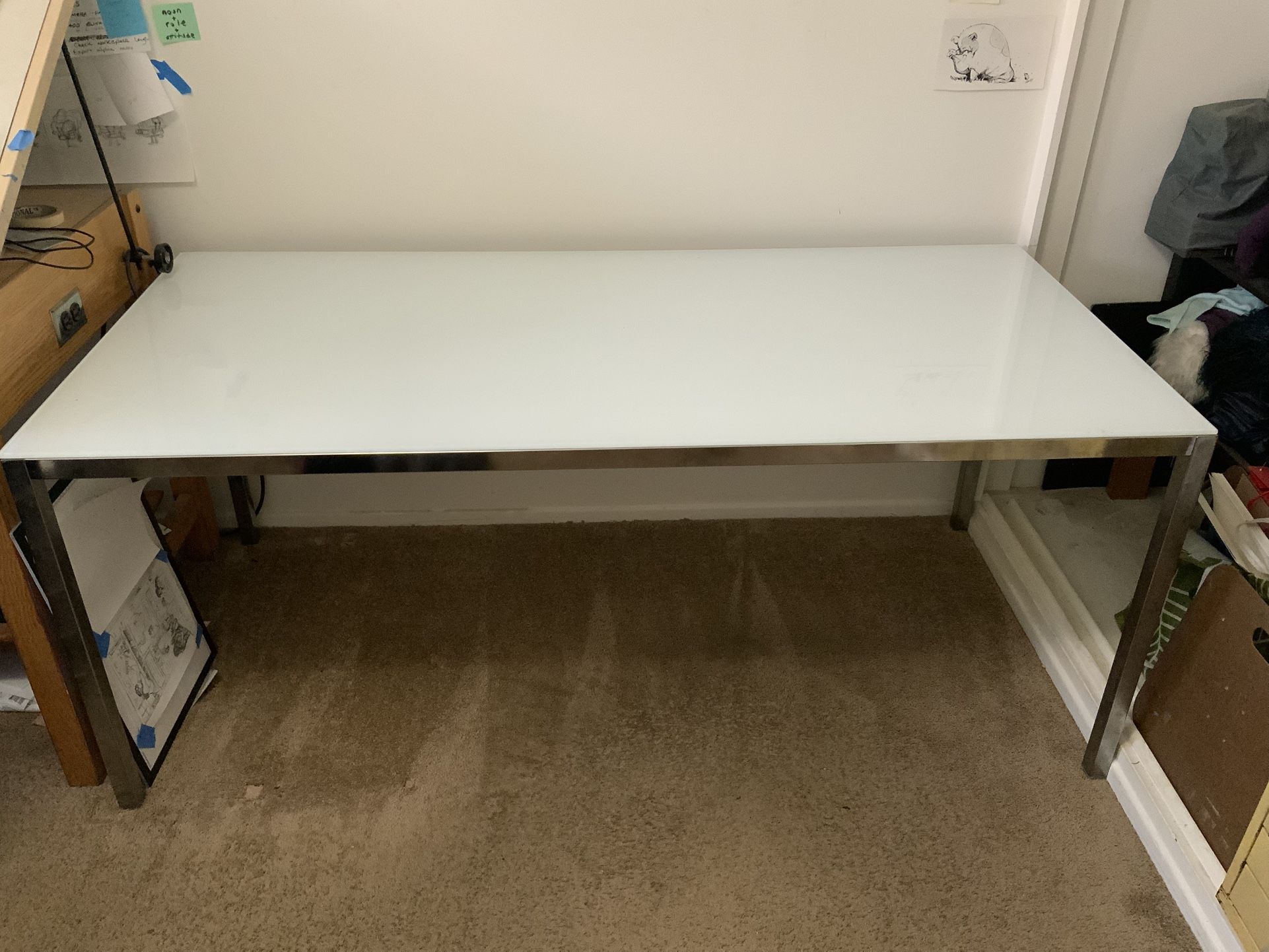 Glass Work Table Desk 71” X 33.5”