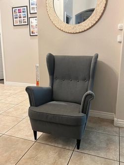 Gray Wingback Accent Chair