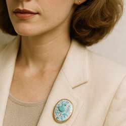 NWT Vintage 1980s Hand-Painted Porcelain Bird Brooch By Preylo, 1x1.5”