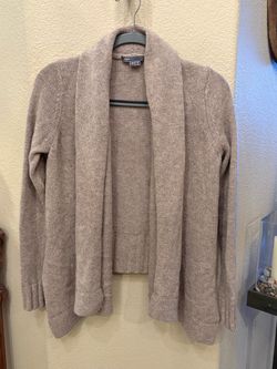 Vince Beige Cashmere Wool Alpaca Yak Open-Front Hi-Lo Cardigan Sweater Size XS