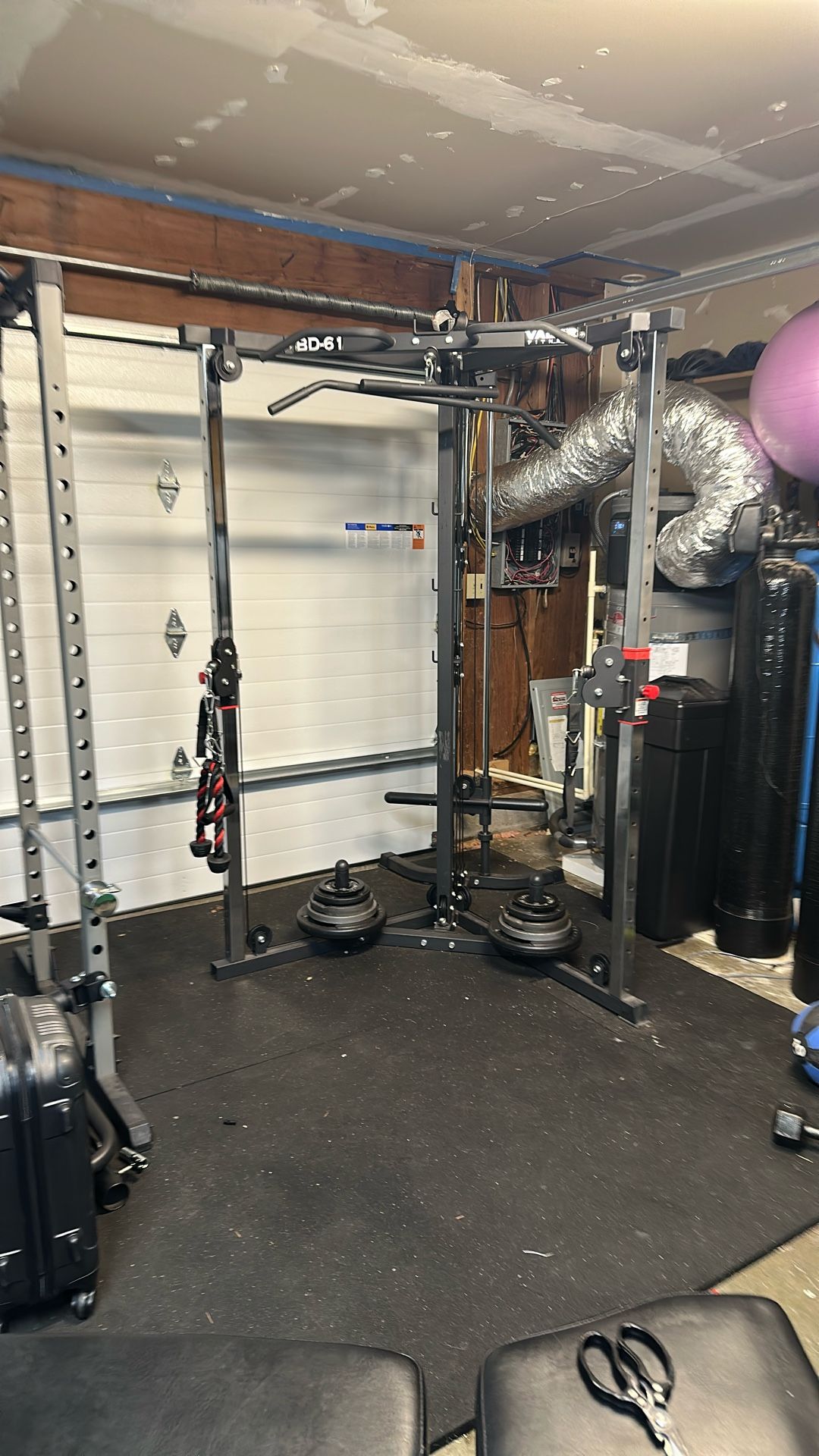 Valor Fitness BD-61 Cable Crossover Machine + 105lbs Weights + Attachments - Great Condition $400 OBO