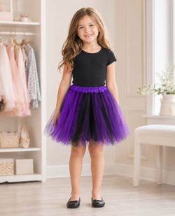 Lot of 18 Purple & Black Tulle Tutu Skirts — Halloween / Dance / Party