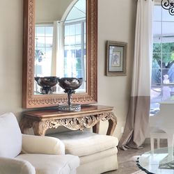 Mediterranean carved coffee table sofa table, end table set