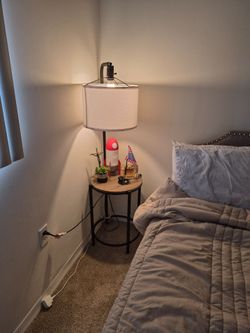 Night table with lamp