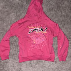pink spider hoodie medium