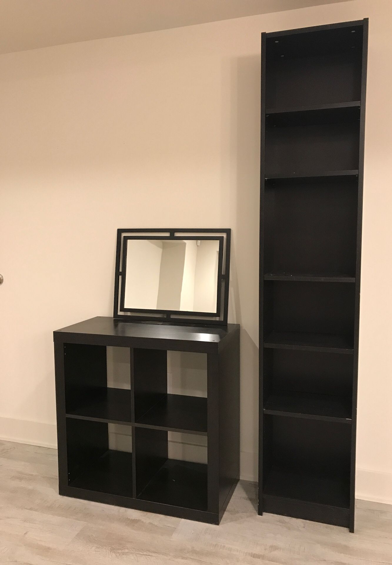 Set of IKEA shelves + mirror