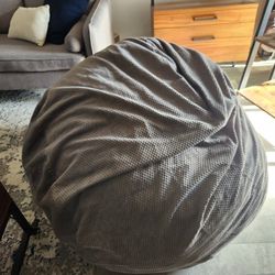 Cordarone Chenille Convertible Bean Bag Chair In Gray