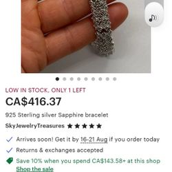 925sterling Silver. And Sappafire   Bracelet 