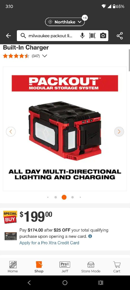 Milwaukee Pack out Light