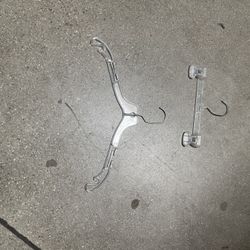 17” Clear Adult Coat Hanger And 10” Clear Skirt Hanger