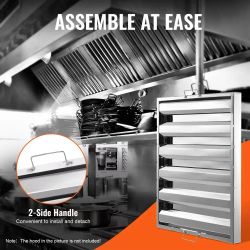 980# Commercial range hood filter, 24.5 inches wide x 19.5 inches high, stainless steel deflection filter, for commercial kitchen range hood, with oil