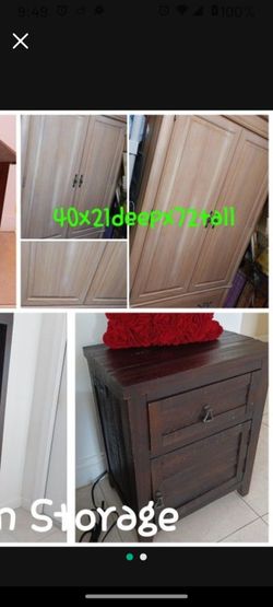 Armoire Cloth Bar Closet Or Outlet Nighstand Table