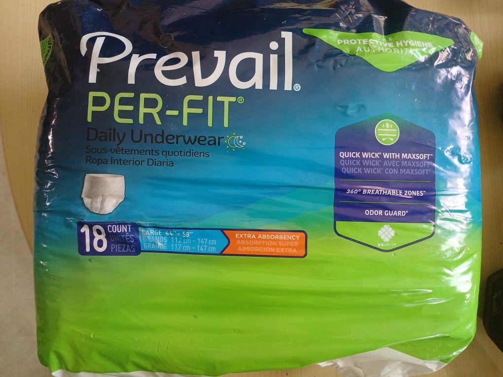 Free 6 Prevail Daily Underwear 18 Count Large