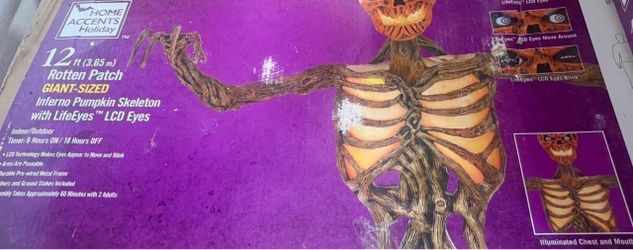 Large 12ft LED Halloween skeleton $200