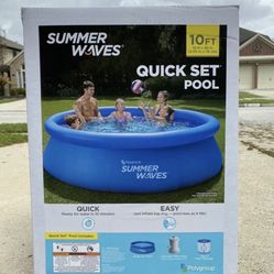 Summer Waves 10ft Quick Set Pool!!